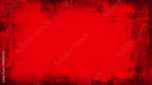 Red textured vintage background with an image of an old, dilapidated concrete wall, painted with paint cracked over time.Can be used for wallpaper, design                               