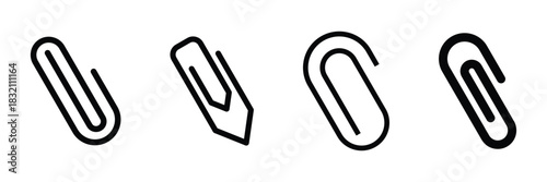 Clippers, office, attach icon vector. Paper clip icon on white background