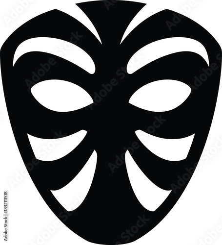 Tribal mask silhouette ancient art symbol