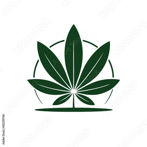Modern cannabis leaf natural herbal logo