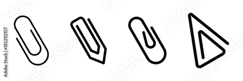Attachment paper clip line icon.
