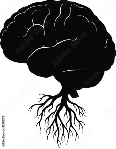 Brain roots growth ideas knowledge mind