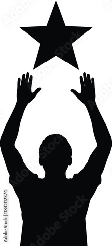 Silhouette reaching for star
