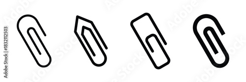 Attachment paper clip line icon.