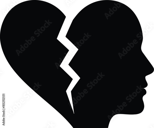 Broken heart silhouette grief sadness relationship loss