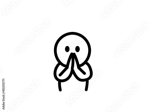 手を合わせてお願いする人