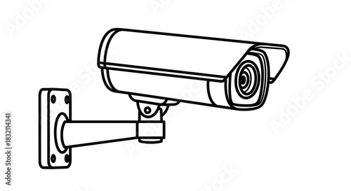 Security camera vector outline cctv surveillance system design