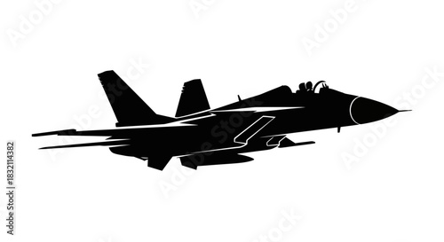 Fighter jet silhouette aviation aircraft military airplane art