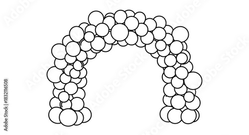 Balloon arch vector illustration party decoration design