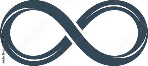Abstract blue infinity symbol vector illustration representing endless loop concept for modern branding, technology identity, and creative design usage