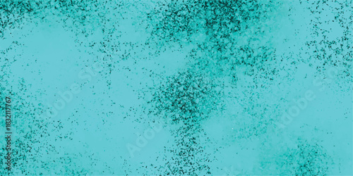 Abstract textured background with scattered dark speckles on a vibrant teal and aqua watercolor wash effect, offering a dynamic and artistic backdrop for design projects and digital art applications