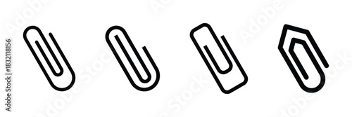 Paperclip icon for graphic design projects. Paper clip icon. Binder clip icon vector. Office icon in flat design. Vector illustration. EPS 10