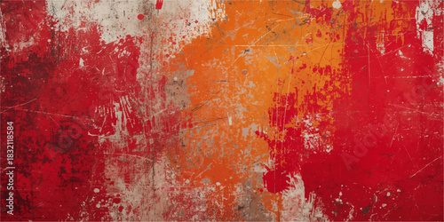 Grunge Decorative dark foresty red Dark Stucco Wall Background. scratches, and faded paint. Softly lit center and dark edges with a moody, industrial, vintage, cinematic look in deep emerald tones.