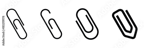 Paper clip vector icon set illustration isolated on white background