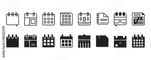 Get organized with this modern calendar icon set for scheduling, reminders, and appointments that boost productivity and planning skills now