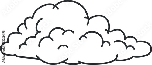 A fluffy cloud illustration in simple outline vector style, perfect for weather-themed designs or creative projects