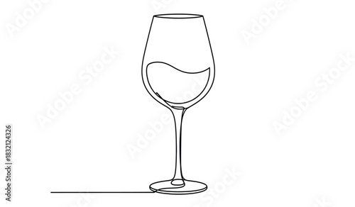 Elegant champagne flute continuous line drawing for celebrations and festive occasions minimalist design single stroke illustration isolated on white background silhouette