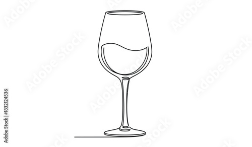 Elegant champagne flute with liquid silhouette a minimalist line art illustration for celebrations toasts and festive occasions perfect for design and creative projects silhouette