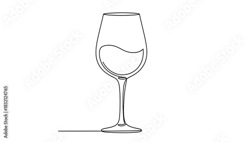 Elegant champagne flute continuous line drawing minimalist celebration design with a modern aesthetic for festive occasions and events silhouette