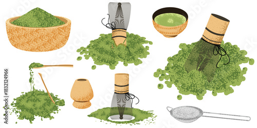 Matcha Tea Powder Preparation Tools and Ceremony Set