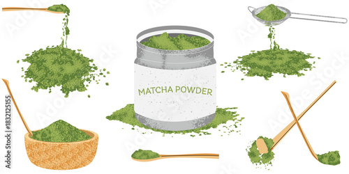 Matcha Powder Preparation Tools and Ingredient Collection Set