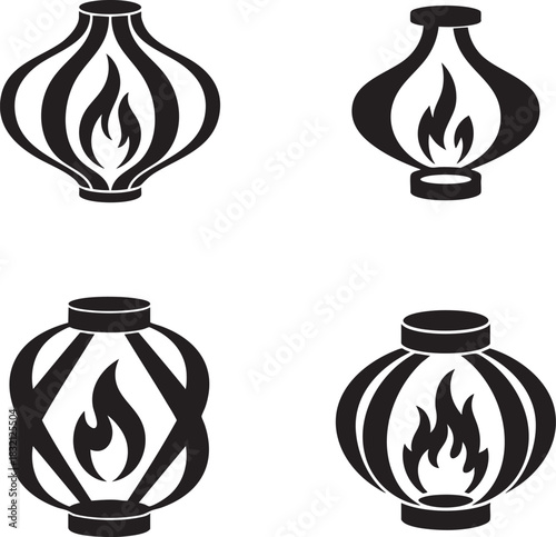 set of vases isolated