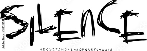 Silence Horror Font – Distorted Alphabet Typeface with Dark Artistic Meaning for Designers
