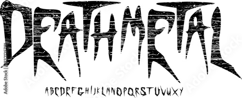 Deathmetal Scratched Horror Font – Jagged Distressed Alphabet Typeface for Extreme Band Logos, Dark Posters, and Brutal Heavy-Metal Typography Design