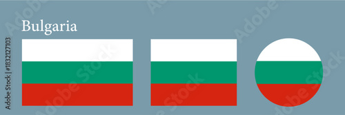 set of Bulgaria flag vector illustration icon 