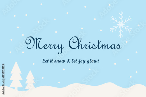 Light Blue Snow flakes Holiday card