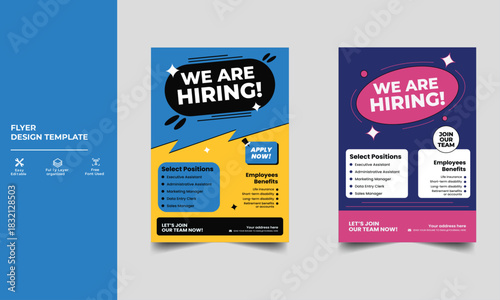 We Are Hiring Flyer Modern Template Design