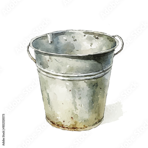 Elegant metal seed planter painting design collection, Hand-painted watercolor style, vectorized, vector set available in EPS, Simple design, EPS format set