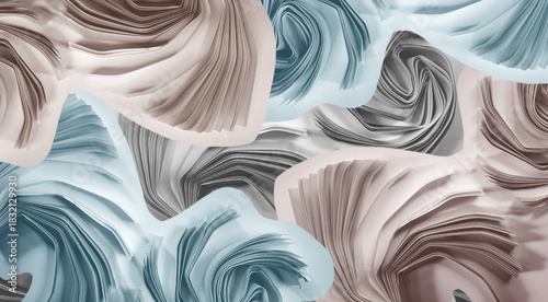 Abstract artistic background. Paper cut abstraction. Modern abstract pattern, swirl, tangle, network, wave, vibration concepts. Pastel colors. Image manipulation