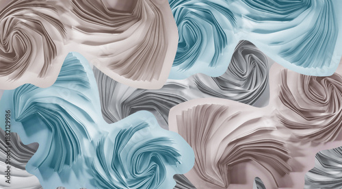 Abstract artistic background. Paper cut abstraction. Modern abstract pattern, swirl, tangle, network, wave, vibration concepts. Pastel colors. Image manipulation