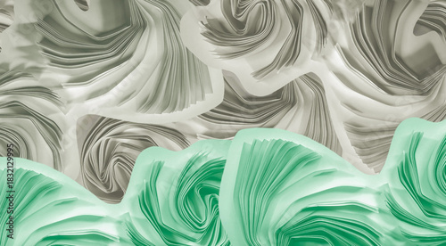 Abstract artistic background. Paper cut abstraction. Modern abstract pattern, swirl, tangle, network, wave, vibration concepts. Pastel colors. Image manipulation