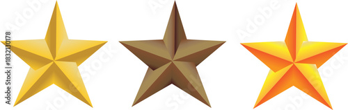 3D Golden star symbol for Christmas tree topper decoration christmas 
