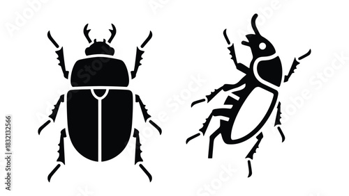 Black beetle vector illustration insect graphic design art