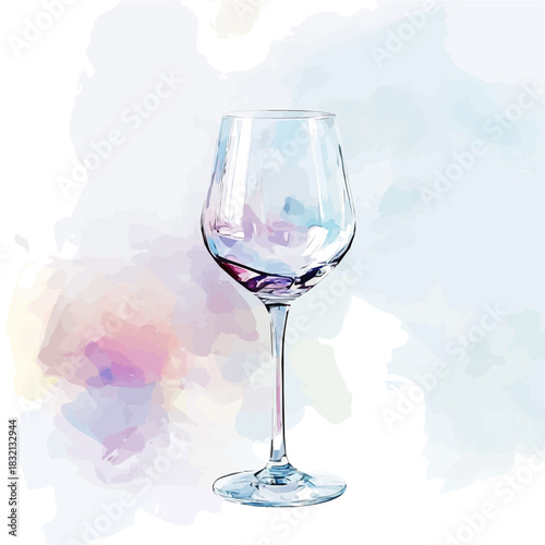 Elegant crystal glass painting design collection, Hand-painted watercolor style, vectorized, vector set available in EPS, Simple design, EPS format set