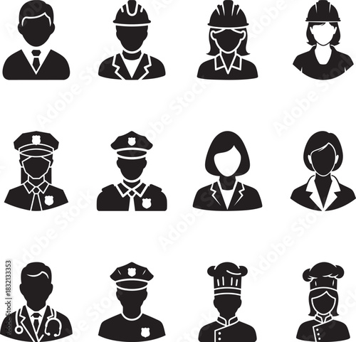 Professional Avatar – Business Profile Character Icon, Corporate Portrait Vector