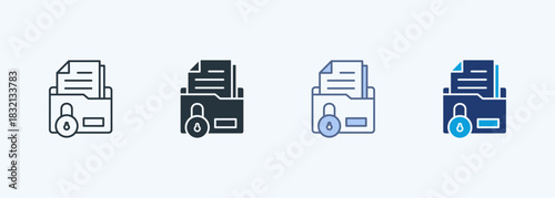 Confidential Folder Multiple Style Icon Collection