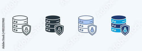 Database Security Multiple Style Icon Collection