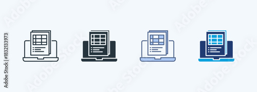 Spreadsheet Multiple Style Icon Collection