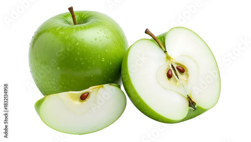 Fresh Granny Smith apples sliced, perfect for recipes