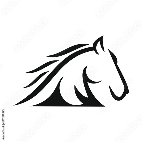 Horse Head Logo Vector Illustration | Elegant Minimalist Equine Design, Branding
