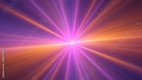 Abstract Light Burst with Warm Pink Orange and Purple Tones
