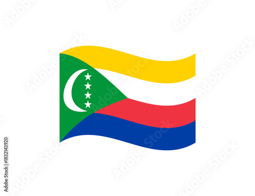 Minimalist wavy style Comoros flag symbol Free Download Minimalist wavy style Comoros flag symbol - GFXLoad