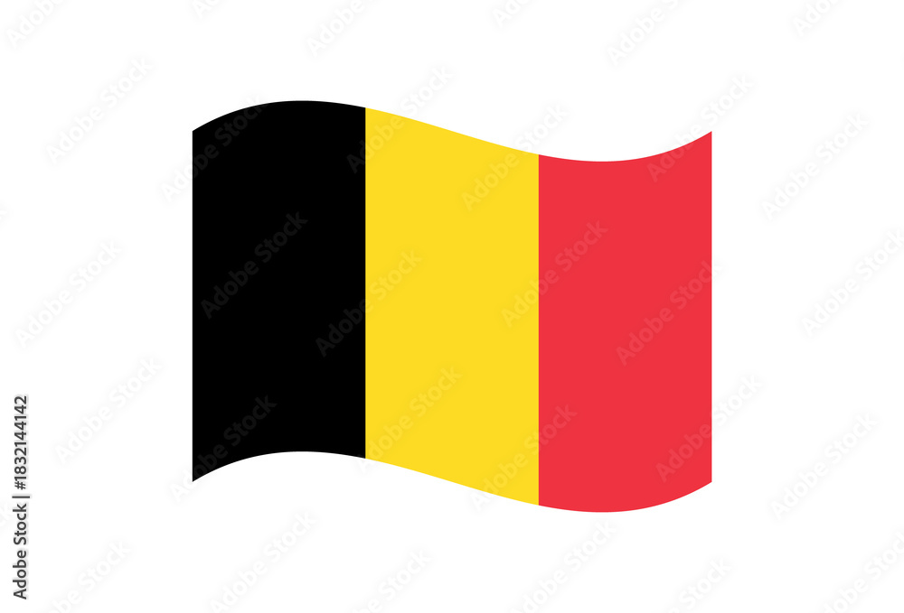 Fototapeta premium Minimalist wavy style Belgium flag symbol