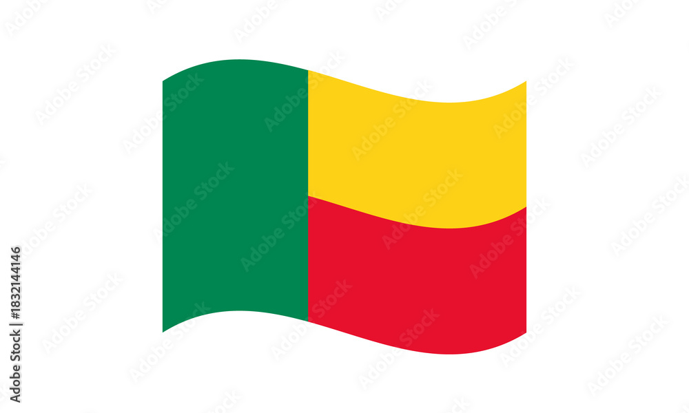 Obraz premium Minimalist wavy style Benin flag symbol