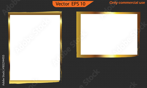 Gold Picture Frame Set – Luxury Pastel Brush Stroke Borders for Cover, Poster, and Design Templates. My original work 