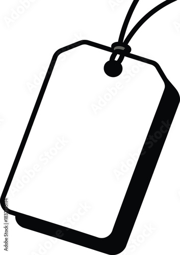 Blank price tag template hanger label badge for shopping price and promotion design with line and shadow vector illustration